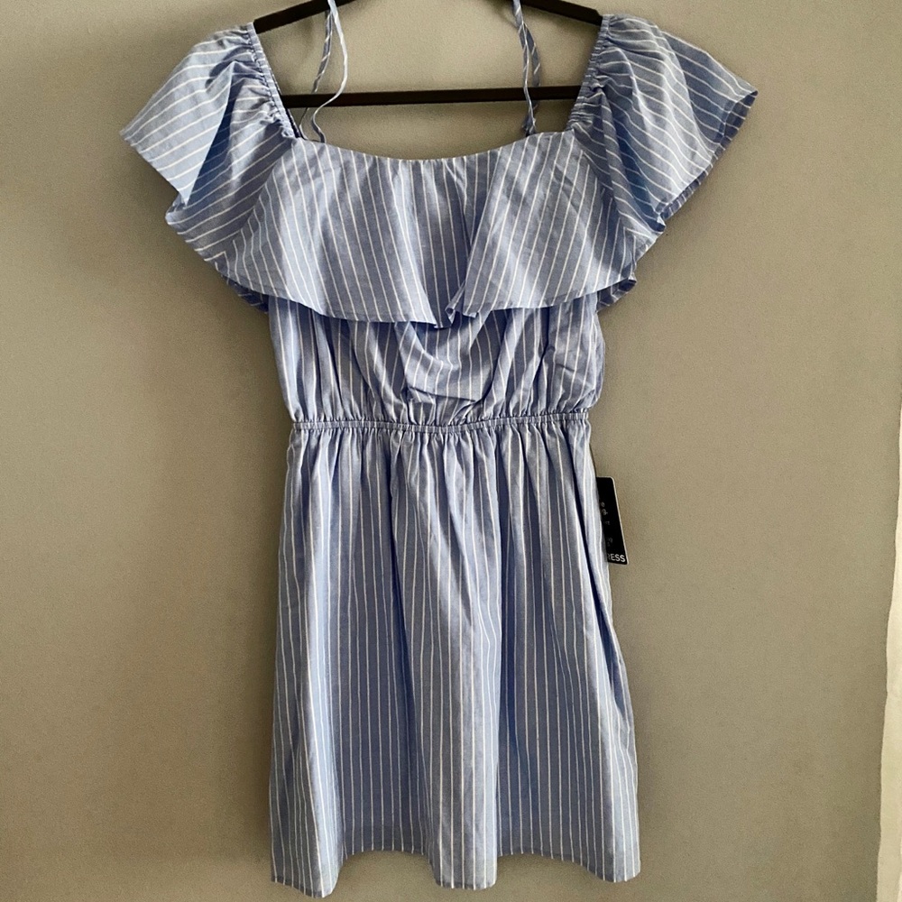 NWT Express Off the Shoulder Striped Dress